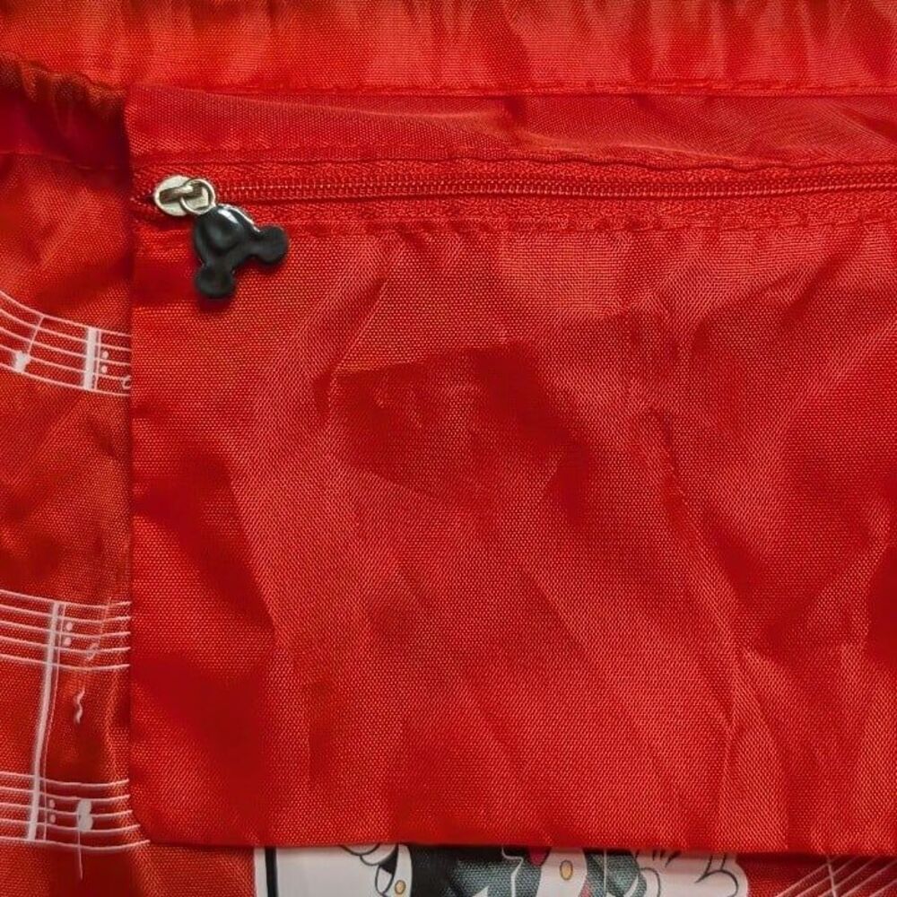 Vintage Disney Performing Arts It's A Small World Music Red Drawstring Bag - Picture 4 of 5
